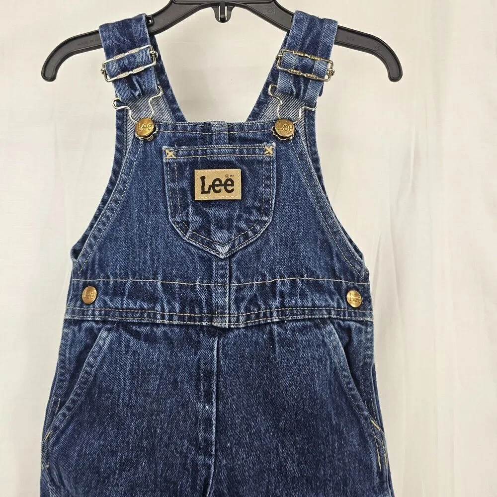 Vintage Lee Overalls Denim Toddler Size 24M Blue Jean
